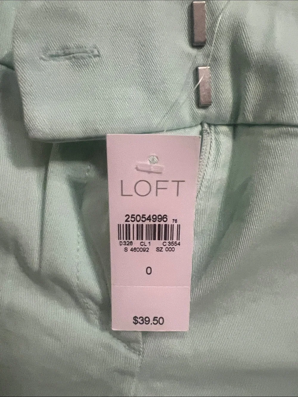 LOFT Mint Green Tailored Bermuda Shorts